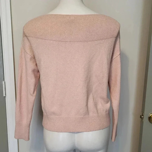 Anthropologie Moth Off Shoulder Super Soft Pink Sweater(XS) - Picture 5 of 11